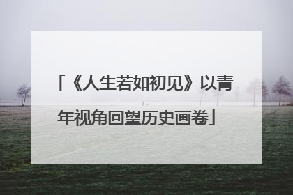 《人生若如初见》以青年视角回望历史画卷