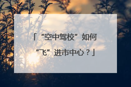 “空中驾校”如何“飞”进市中心？