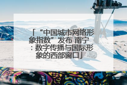 “中国城市网络形象指数”发布 南宁：数字传播与国际形象的西部窗口