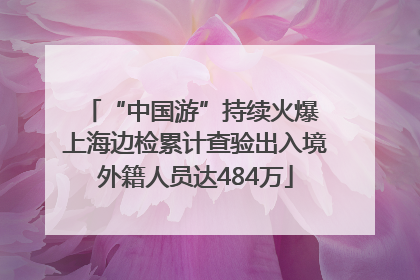 “中国游”持续火爆 上海边检累计查验出入境外籍人员达484万