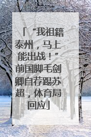 “我祖籍泰州，马上能出战！”前国脚毛剑卿自荐踢苏超，体育局回应
