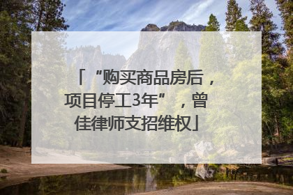 “购买商品房后,项目停工3年”,曾佳律师支招维权