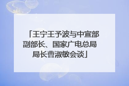 王宁王予波与中宣部副部长、国家广电总局局长曹淑敏会谈