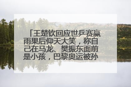 王楚钦回应世乒赛赢雨果后仰天大笑，称自己在马龙、樊振东面前是小孩，巴黎奥运被孙颖莎带着打