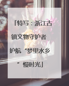 特写：浙江古镇文物守护者 护航“梦里水乡”慢时光