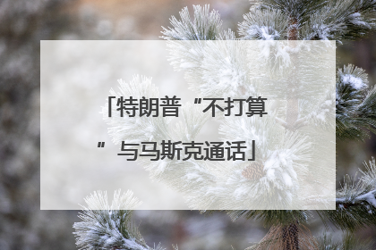 特朗普“不打算”与马斯克通话