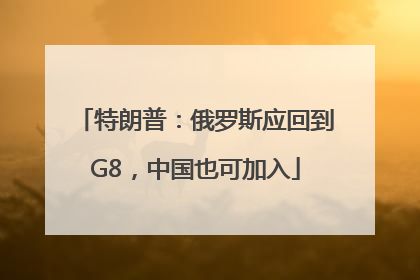 特朗普：俄罗斯应回到G8，中国也可加入