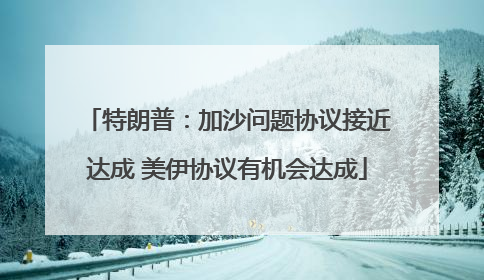 特朗普：加沙问题协议接近达成 美伊协议有机会达成