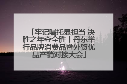 牢记嘱托显担当 决胜之年夺全胜丨丹东举行品牌消费品暨外贸优品产销对接大会