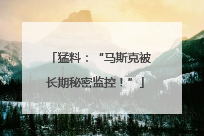 猛料：“马斯克被长期秘密监控！”
