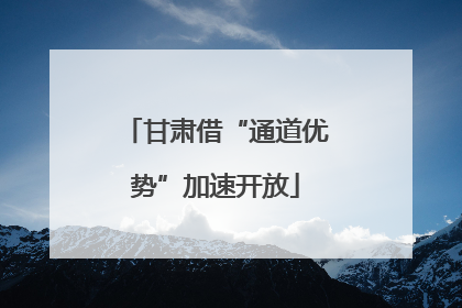 甘肃借“通道优势”加速开放