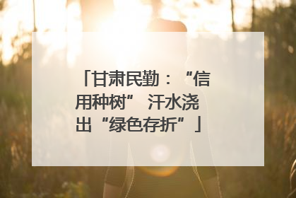甘肃民勤：“信用种树” 汗水浇出“绿色存折”