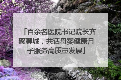 百余名医院书记院长齐聚聊城，共话母婴健康月子服务高质量发展