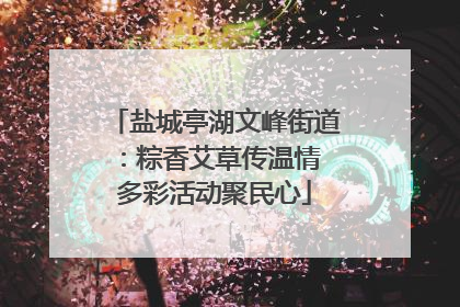 盐城亭湖文峰街道：粽香艾草传温情 多彩活动聚民心