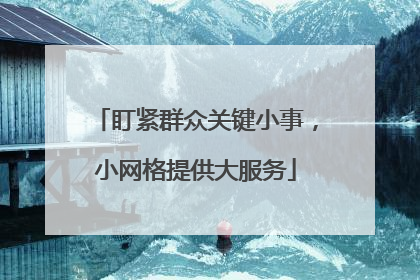 盯紧群众关键小事，小网格提供大服务