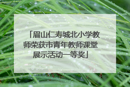 眉山仁寿城北小学教师荣获市青年教师课堂展示活动一等奖