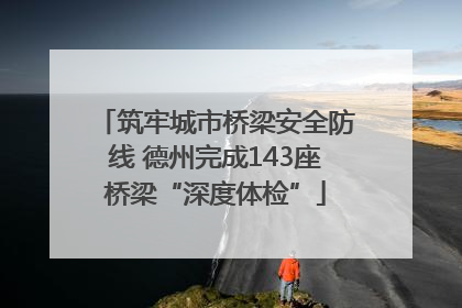 筑牢城市桥梁安全防线 德州完成143座桥梁“深度体检”