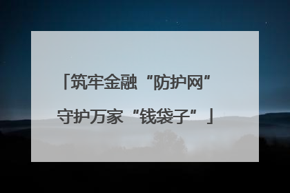 筑牢金融“防护网” 守护万家“钱袋子”