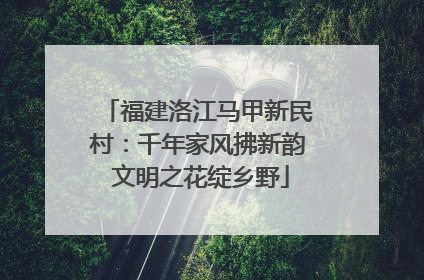 福建洛江马甲新民村：千年家风拂新韵 文明之花绽乡野
