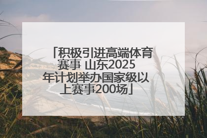 积极引进高端体育赛事 山东2025年计划举办国家级以上赛事200场