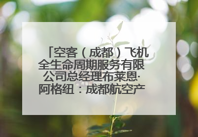 空客（成都）飞机全生命周期服务有限公司总经理布莱恩·阿格纽：成都航空产业生态完备，营商环境优势显著