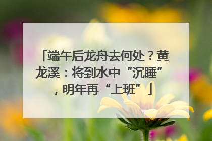 端午后龙舟去何处？黄龙溪：将到水中“沉睡”，明年再“上班”