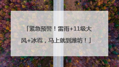 紧急预警！雷雨+11级大风+冰雹，马上就到潍坊！