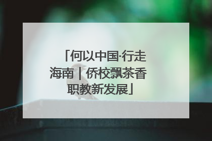 何以中国·行走海南｜侨校飘茶香 职教新发展