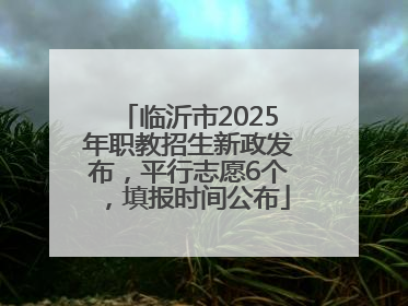 临沂市2025年职教招生新政发布，平行志愿6个，填报时间公布