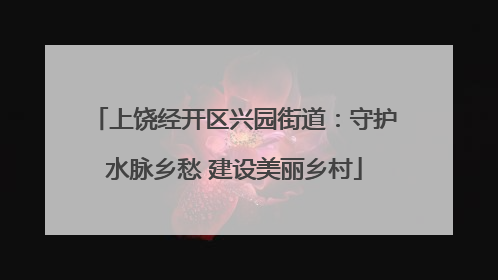 上饶经开区兴园街道：守护水脉乡愁 建设美丽乡村