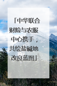 中华联合财险与农服中心携手，共绘盐碱地改良蓝图
