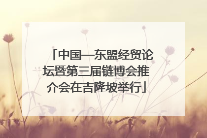 中国—东盟经贸论坛暨第三届链博会推介会在吉隆坡举行