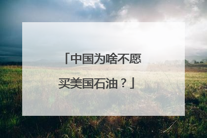 中国为啥不愿买美国石油？