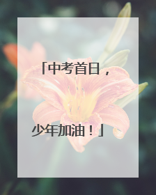 中考首日，少年加油！
