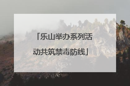 乐山举办系列活动共筑禁毒防线