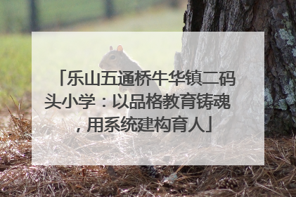 乐山五通桥牛华镇二码头小学：以品格教育铸魂，用系统建构育人