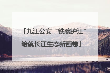 九江公安“铁腕护江”绘就长江生态新画卷