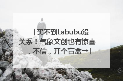 买不到Labubu没关系！气象文创也有惊喜，不信，开个盲盒→