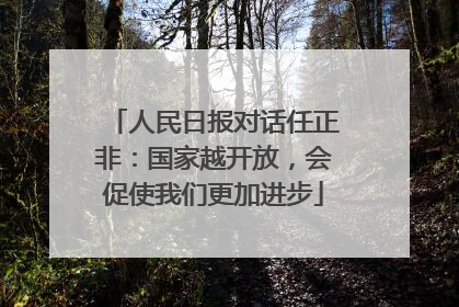 人民日报对话任正非：国家越开放，会促使我们更加进步