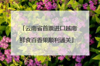 云南省首票进口越南鲜食百香果顺利通关