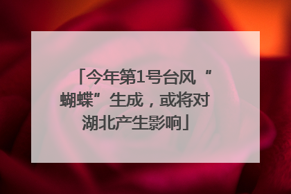 今年第1号台风“蝴蝶”生成，或将对湖北产生影响