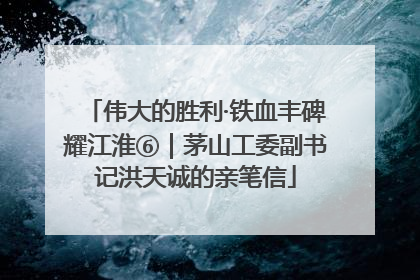 伟大的胜利·铁血丰碑耀江淮⑥｜茅山工委副书记洪天诚的亲笔信