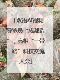 双语AI视频导览员“成都造”，亮相“一带一路”科技交流大会