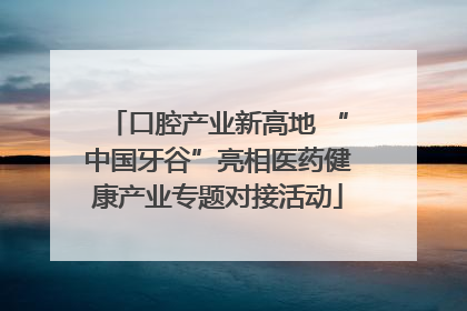 口腔产业新高地 “中国牙谷”亮相医药健康产业专题对接活动