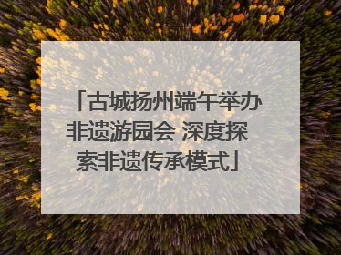 古城扬州端午举办非遗游园会 深度探索非遗传承模式