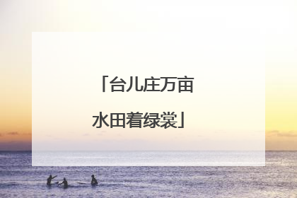台儿庄万亩水田着绿裳