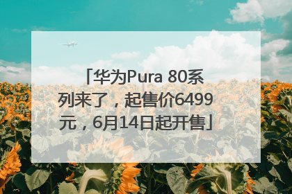 华为Pura 80系列来了，起售价6499元，6月14日起开售