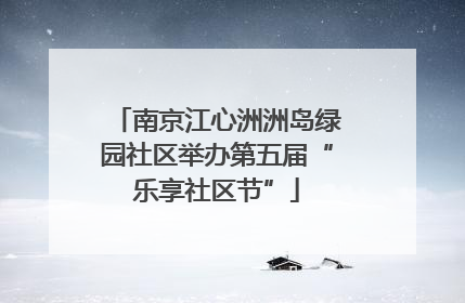 南京江心洲洲岛绿园社区举办第五届“乐享社区节”