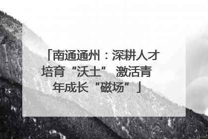 南通通州：深耕人才培育“沃土” 激活青年成长“磁场”