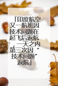 印度航空又一航班因技术问题在起飞后返航，一天之内第三次因“技术问题”返航